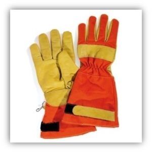 guanti per vigili del fuoco gialli e arancio